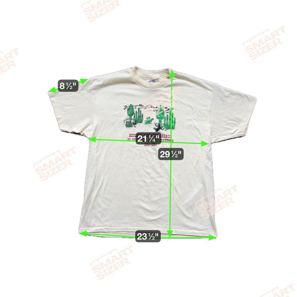 Vintage 90s Hanes Single Stitch T-Shirt - Boulder Colorado Scouting Cactus XL - Picture 7 of 7